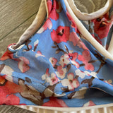 Five Dancewear, Blue Floral Cross Over Top, YXL 8/10 - Final Sale