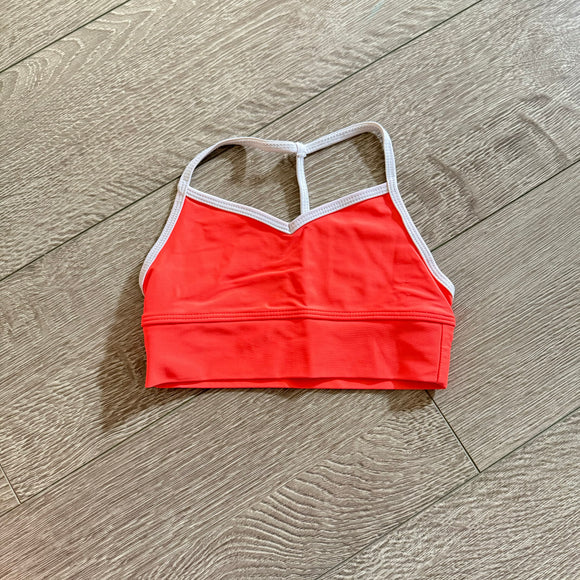 Five Dancewear, Boss Bra in Neon Orange and White, YM Child 5/6 - Final Sale