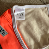 Five Dancewear, Boss Bra in Neon Orange and White, YM Child 5/6 - Final Sale