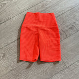 Five Dancewear, Neon Orange Ribbed Biker Shorts, YM Child 5/6 - Final Sale