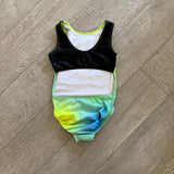 Ozone, Open Back Flip At Any Moment Leotard in Ombre Neon Green, YL - Final Sale