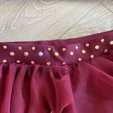 AA Dance, Semi Custom Costume Rain Set with Skirt in Wine Red, AS Women's 2/4