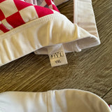 Five Dancewear, Xenas Bra and Aura Biker Shorts in Checkered Pink, YXL Child 10 - Final Sale
