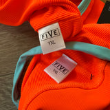 Five Dancewear, V Ribbed Bralette and Shorts Set in Neon Orange, YXL Child 10 - Final Sale