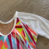 Sylvia P, Mesh Sleeves Competition Leotard with Stones, Child 6 - Final Sale