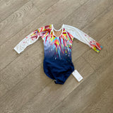 Sylvia P, Mesh Sleeves Competition Leotard with Stones, Child 6 - Final Sale