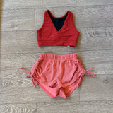 Five Dancewear, Airbrush High Tied Shorts in Coral Peach, YL Child 7/8