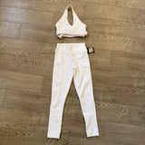 LA Dance Designs, Wrap Around Top and Stride Leggings in White, AXS Women's 0/2 - Final Sale
