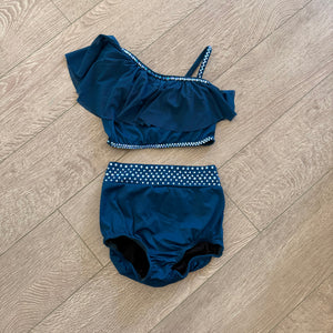 Kelle, One Shoulder Crop Top and Briefs Costume with Stone, CL Child 10/12 - Final Sale
