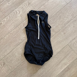 Honeycut, Front Zip Open Back Leotard in Black, AXS Women's 0/2 - Final Sale