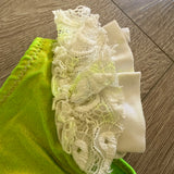 Little Londyn, Lace and Ruffles Lime Green Set, Child 6/7 - Final Sale