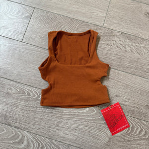 Tiger Friday, Inspire Crop Top in Copper Brown, CXL Child 10/12