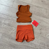 Tiger Friday, Ribbed Shorts in Burnt Orange, CXL Child 10/12