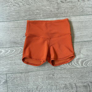 Tiger Friday, Ribbed Shorts in Burnt Orange, CXL Child 10/12