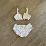 Patrick J, Nude Mesh Top and Brief Set in White, AS 12/14