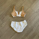 Patrick J, Nude Mesh Top and Brief Set in White, AS 12/14