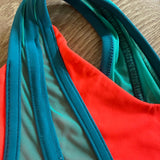 Tiger Friday, Chica Crop Top in Firebird Orange and Ocean Teal, CL Child 8/10 - Final Sale