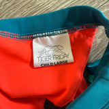 Tiger Friday, Chica Crop Top in Firebird Orange and Ocean Teal, CL Child 8/10 - Final Sale