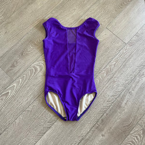 BP Designs, Mesh Back Solid Purple Leotard, AS Women's 2/4