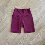 Five Dancewear, Ribbed Biker Shorts in Purple, AS Women's 2/4
