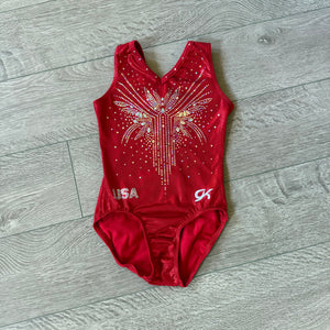 GK Elite, Red Loyalty Olympics Replica Leotard, CL Child 8/10 - Final Sale