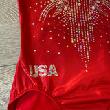 GK Elite, Red Loyalty Olympics Replica Leotard, CL Child 8/10 - Final Sale