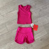 Tiger Friday, Ribbed Shorts in Hot Pink, CXL Child 10/12