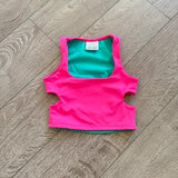 Tiger Friday Dancewear, Inspire Crop Top in Hula Pink Green, CL 