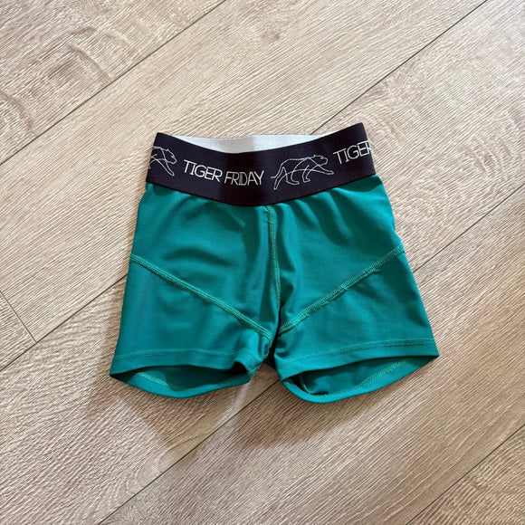 Tiger Friday, TF Sport Logo Shorts in Teal Green, CM Child 6/8 - Final Sale