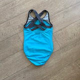 GK Elite, Jordan Chiles Black Spangles Sky Blue Leotard, CL Child 8/10 - Final Sale