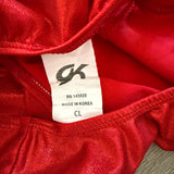 GK Elite, Shiny Bright Red Leotard, CL Child 8/10 - Final Sale