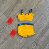 Tiger Friday, Savvy Crop Top and Bootie Shorts in Marigold Yellow, CS Child 5/6