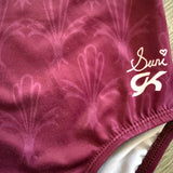 GK Elite, Suni Lee Fairy Dust Burgundy Leotard, CM Child 7/8 - Final Sale