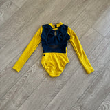 Five Dancewear, Long Sleeves Mustard Yellow Open Back Leotard, YL Child 7/8 - Final Sale