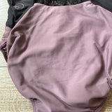 Five Dancewear, Open Back Lace Detail Leotard in Black Purple, YL Child 7/8 - Final Sale