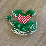 Dansco, Christmas Candy Cane Green Tutu Dress with Matching Head Piece, CS 4/6