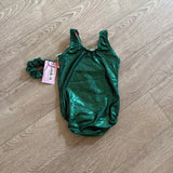 Holly Jolly Christmas Reindeer Leotard in Green, CM Child 5/6