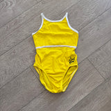 GK Elite, Suni Lee Yellow White Cami Leotard, CL Child 8/10 - Final Sale