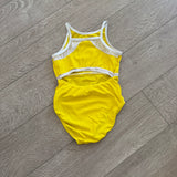 GK Elite, Suni Lee Yellow White Cami Leotard, CL Child 8/10 - Final Sale