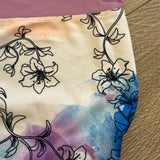 Plum, Mesh Detail Floral Leotard in Purple White, CM Child 7/8 - Final Sale