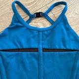 Jo+Jax, Mesh Detail Open Back Leotard in Blue, AXS - Final Sale