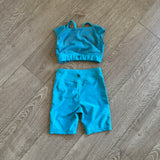 Oh La La, Madly in Love Top and Biker Shorts in Blue, CI Child 6/7