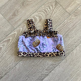 IzzyWear, Leopard Ruffles Boo Pumpkins Top in Purple, Child 8 - Final Sale