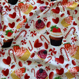 Cupcakes Candy Cane Hearts Christmas Leotard, CL Child 8/10 - Final Sale