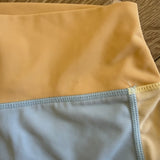 Lumi Collective, Color Block Crop Tank and Biker Shorts Set in Cream and Blue, YL Child 8/9 - Final Sale
