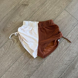 Five Dancewear, High Tied Shorts in Brown and White, YXL Child 10