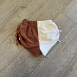 Five Dancewear, High Tied Shorts in Brown and White, YXL Child 10