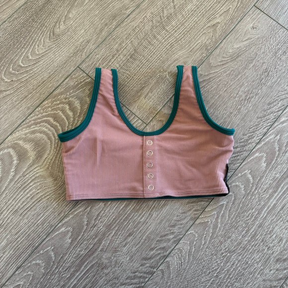 Tiger Friday, Henley Crop Top in Mauve Pink, CL Child 8/10 - Final Sale