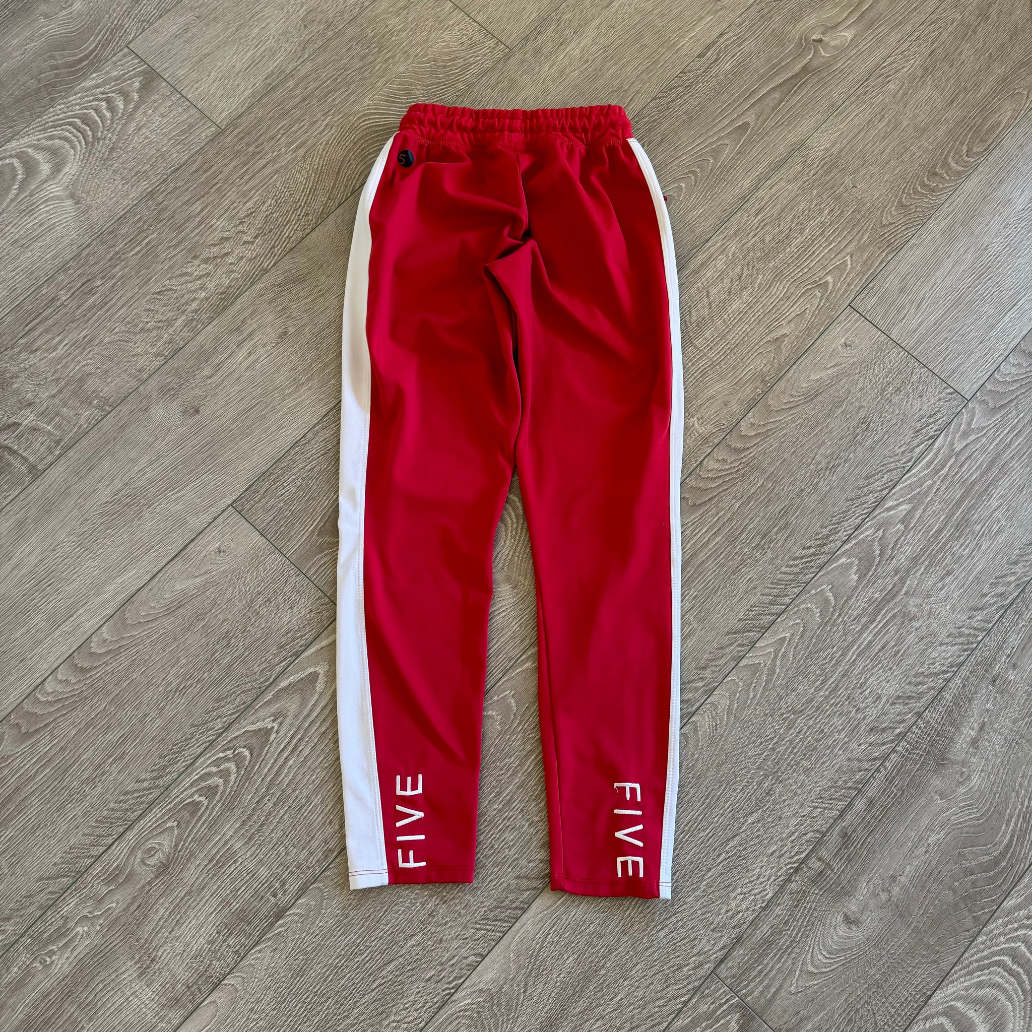 Red white joggers shop