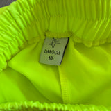 Daroch Dance, Neon Yellow Black Trim Pocket Shorts, Child 10